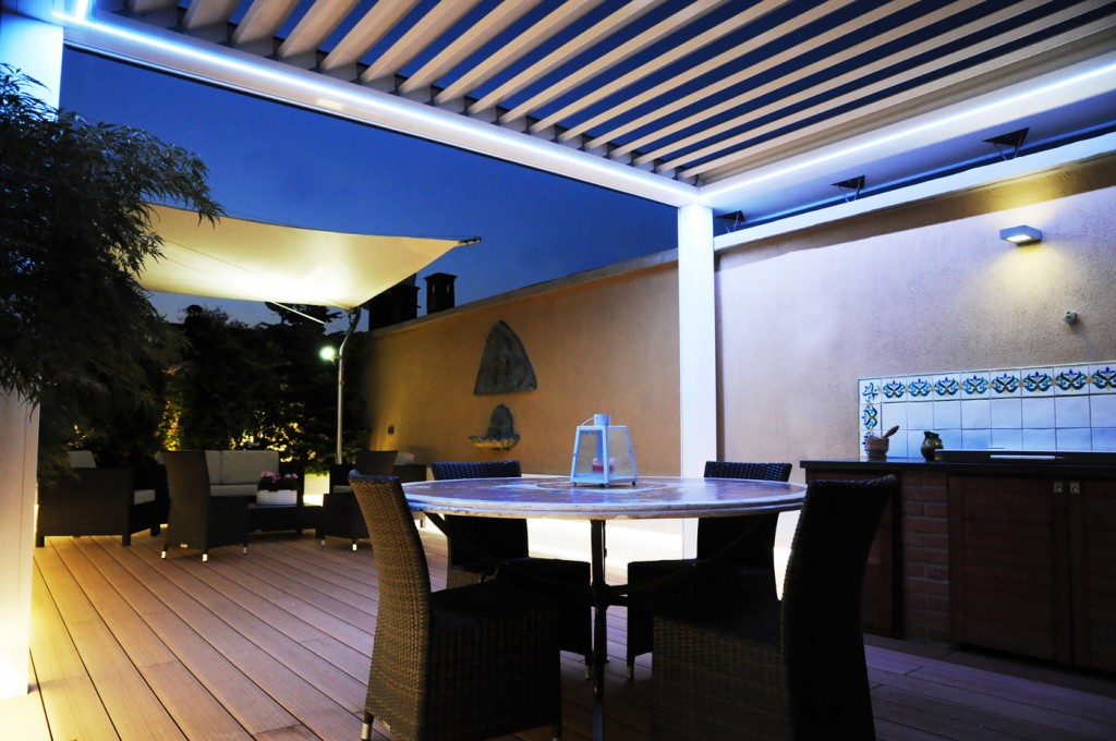 attico via sanzio milano rooftop design night