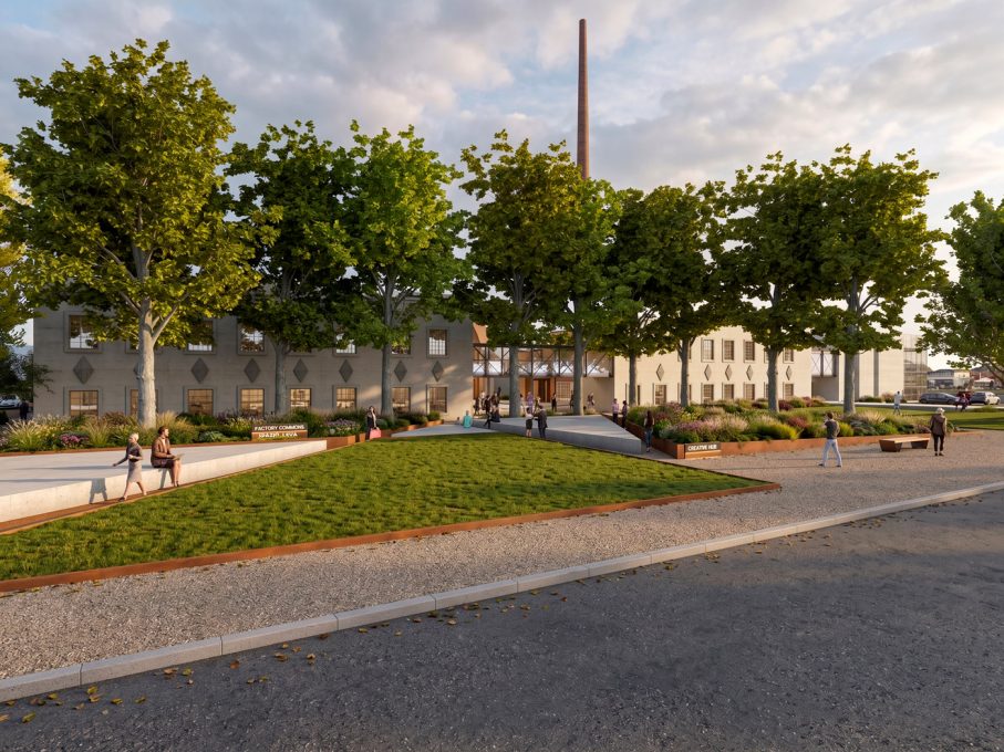 Spazio Leva - Vista esterna dalla strada e parco pubblico